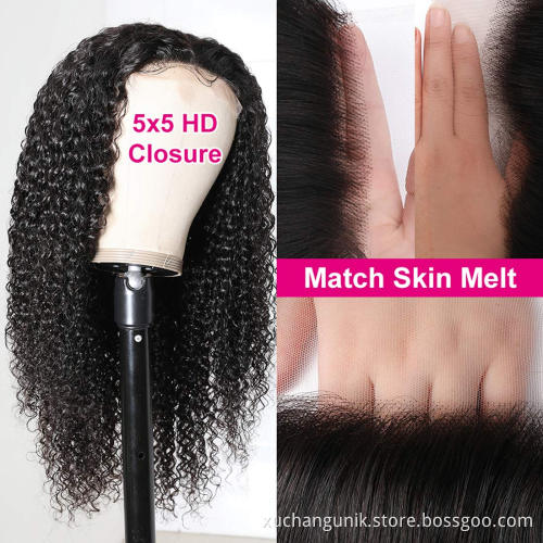 Burmese Raw Virgin Hair Jerry Curly Lace Front Wig Human Hair Deep Part Jerry Curl Weave Short Wig Kinky Curly Wig Lace Front